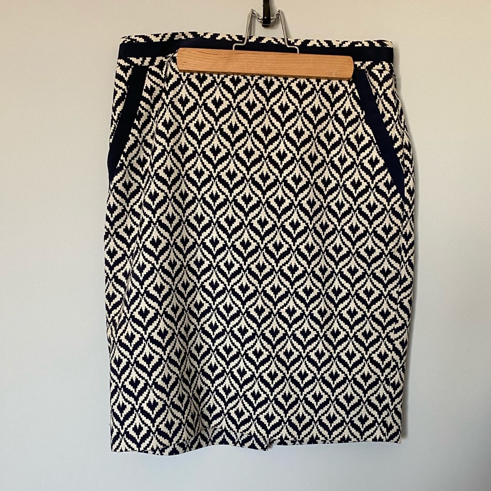 SOLD - Geometric Pencil Skirt with Pockets